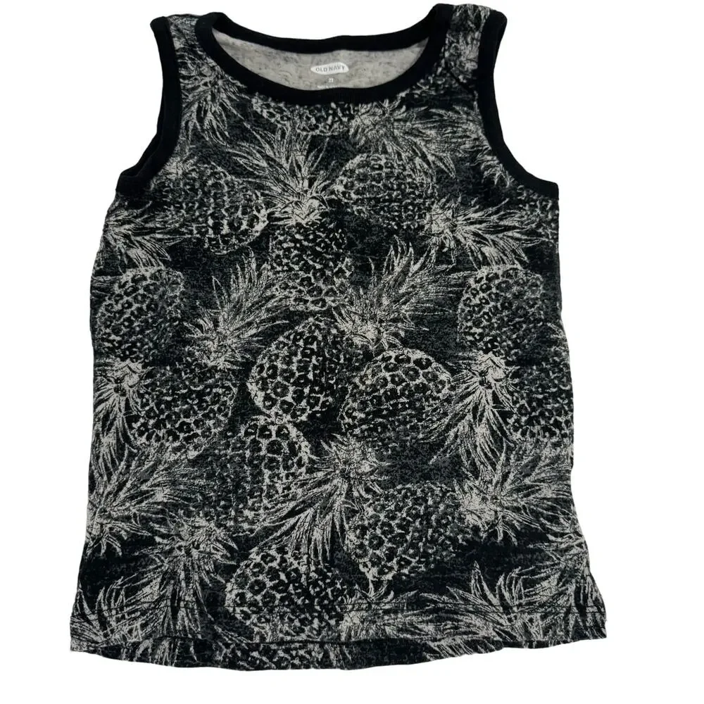 Old Navy Black Pineapple Tank Top Size 2T
